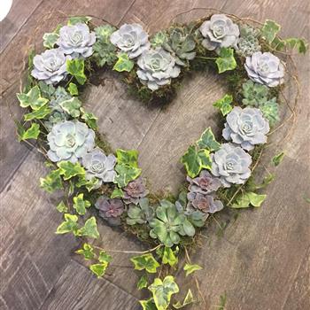 Succulent Funeral Heart