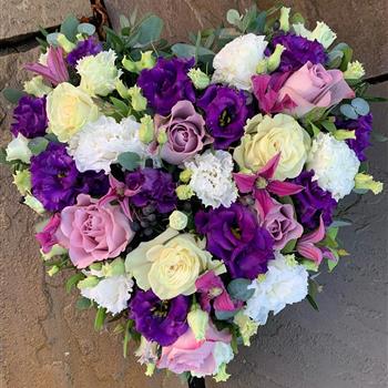 Lavender &amp; Pink Mixed Bloom Heart