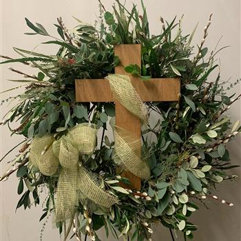 Rustic Greenery Cross Tribute