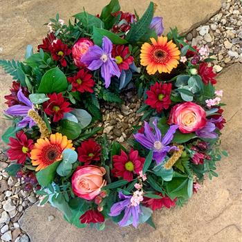 Sunset &amp; Violet Wild Bloom Wreath