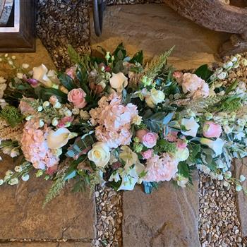 Pinks, Whites &amp; Greens Casket Spray