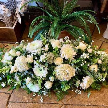 Whites &amp; Greens Casket Spray