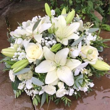 Pure White Lily Tribute Posy in White