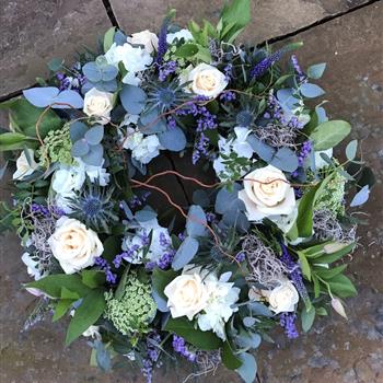 Wreath in Purple &amp; White