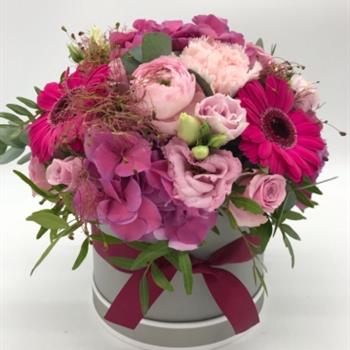 Pinks Florist Choice Hatbox