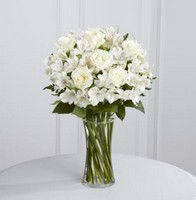 White Rose and Alstroemeria Vase