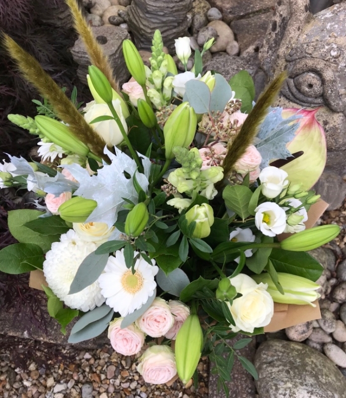 Florist Choice Valentines White Handtied